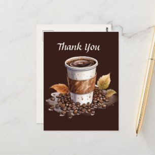 Cute coffee shop thank you or vendors postcard