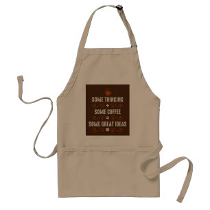 cute coffee shop thinking word art standard apron