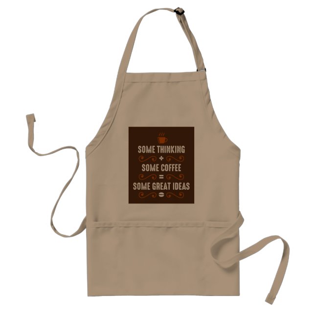 cute coffee shop thinking word art standard apron (Front)