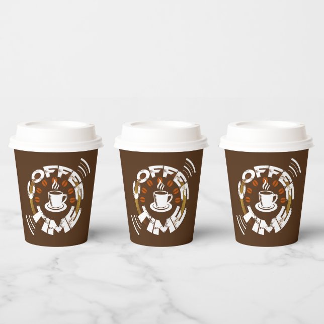 cute coffee time bar party lovers paper cups (Multi)