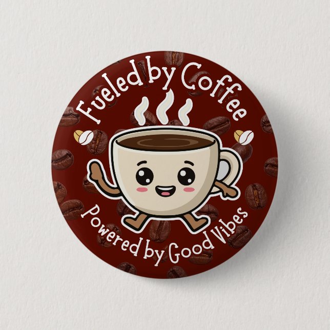 Cute Coffee Vibes Design 6 Cm Round Badge (Front)