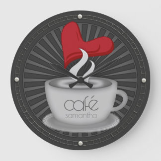 Cute Coffee With Love Café Kitchen Wall Decor Large Clock