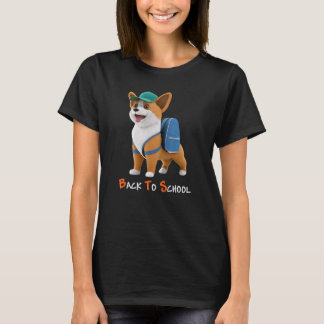 Cute Cogi Puppy Dog Backpack Baseball Cap Back To  T-Shirt