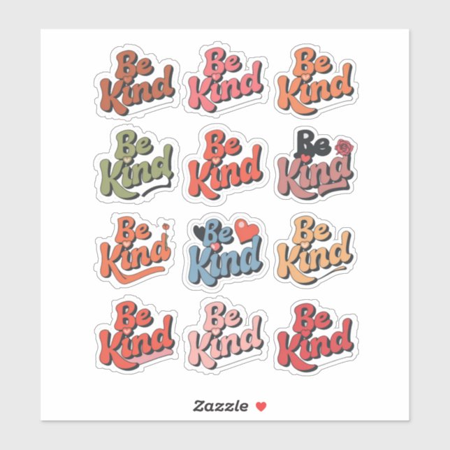 Cute collection of colourful Be Kind (Sheet)