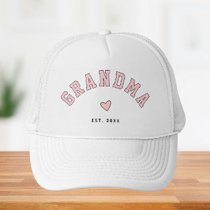 Cute Collegiate Blush Pink Grandma Custom Year  Trucker Hat