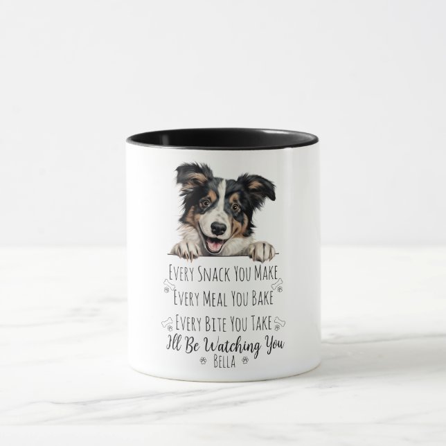 Cute Collie Dog Funny Custom Mug (Center)