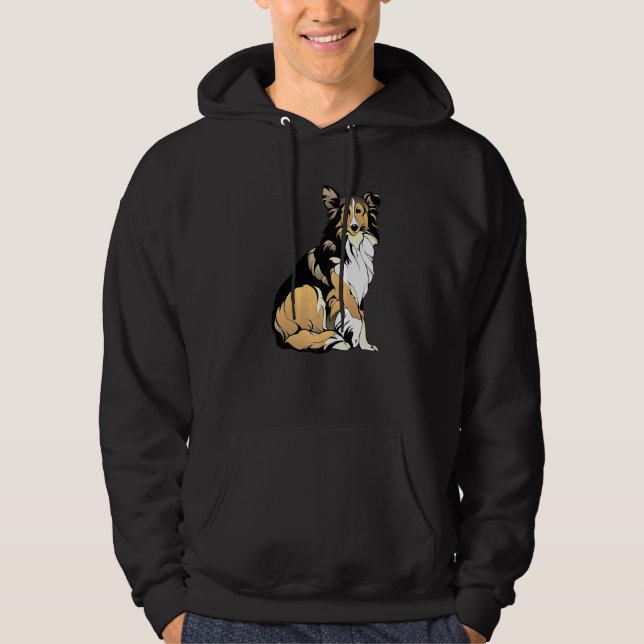 Cute Collie Dog Hoodie (Front)