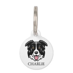 Cute Collie Dog Personalised Pet Tag