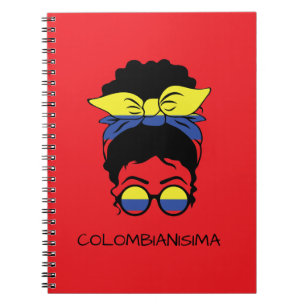 CUTE COLOMBIANISIMA Colombian Girl Flag Notebook