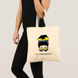CUTE COLOMBIANISIMA Colombian Girl Flag Tote Bag