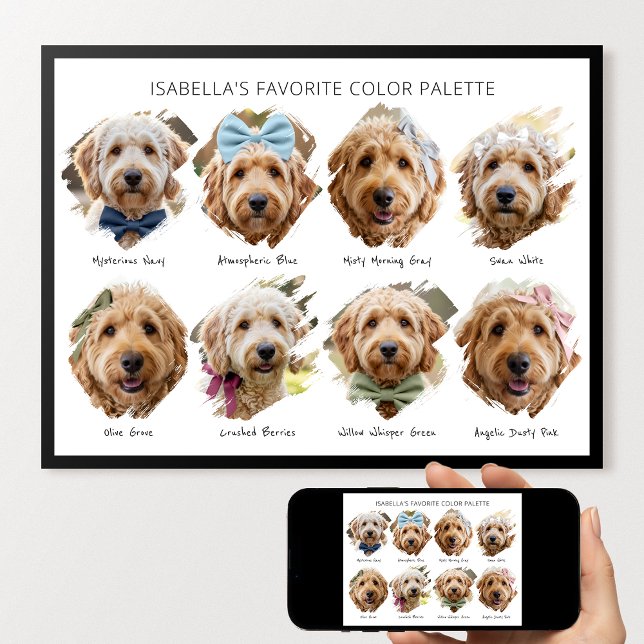 Cute Color Palette Custom Photo Paint Swatch Dog Poster (Creator Uploaded)