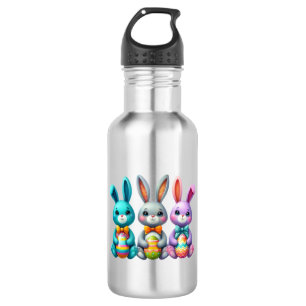 Cute, colorful 3 Easter bunny 532 Ml Water Bottle
