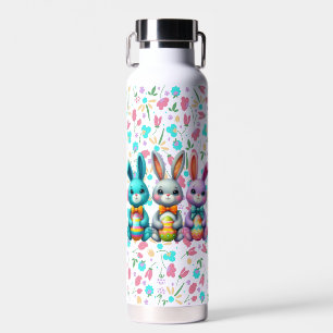 Cute, colorful 3 Easter bunny Water Bottle