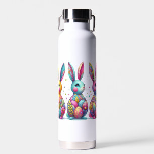 Cute, colorful 3 Easter bunny Water Bottle