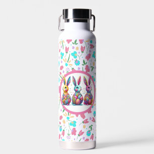 Cute, colorful 3 Easter bunny Water Bottle