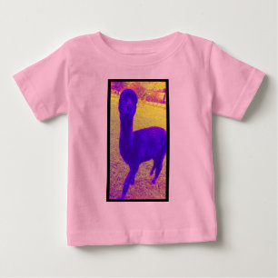 CUTE COLORFUL ABSTRACT ALPACA ANIMAL IMAGE PURPLE BABY T-Shirt
