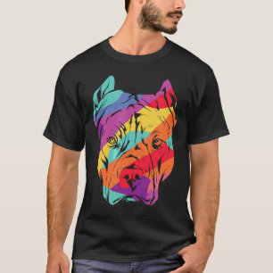 Cute Colorful Abstract Dog Pitbull T-Shirt