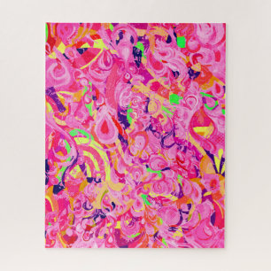 Cute colorful abstract swirls paint jigsaw puzzle