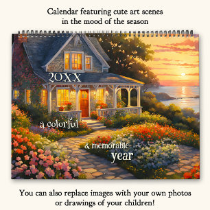 Cute Colorful Art or Photo Large Calendar