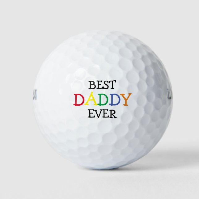 Cute Colorful Best Daddy Ever Golf Balls (Front)