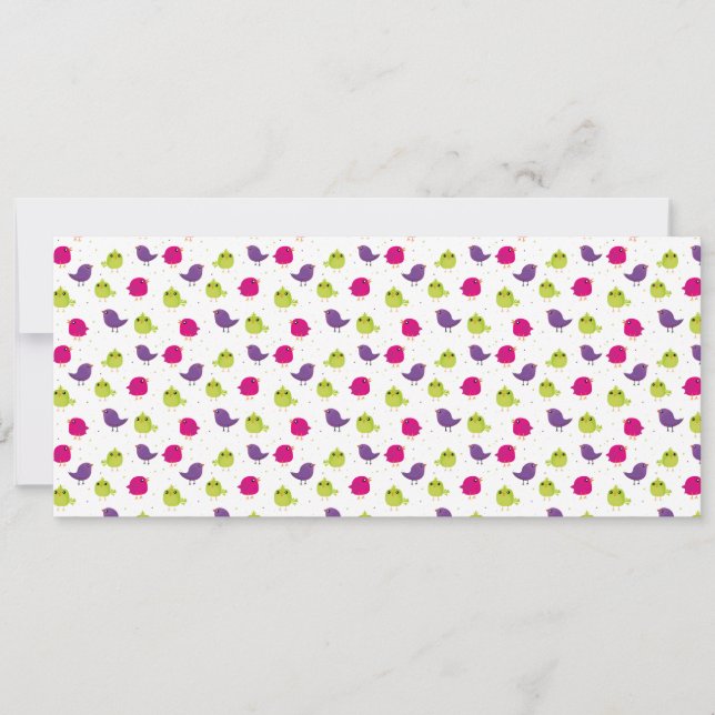 Cute colorful birds  announcement (Front)