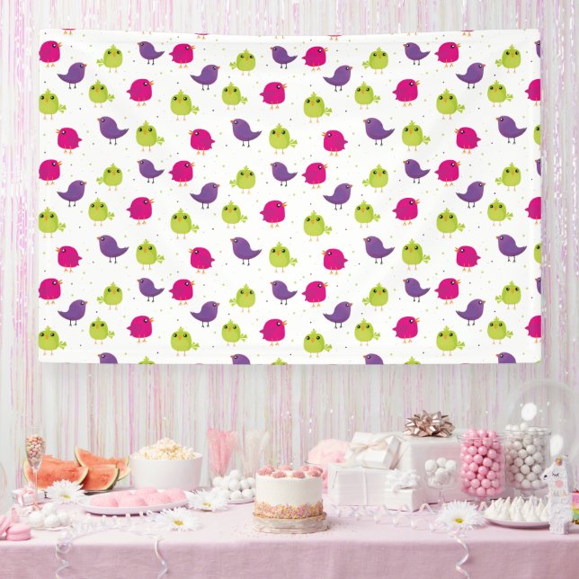 Cute colorful birds   banner (Party)