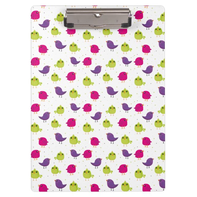 Cute colorful birds   clipboard (Front)