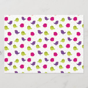 Cute colorful birds menu