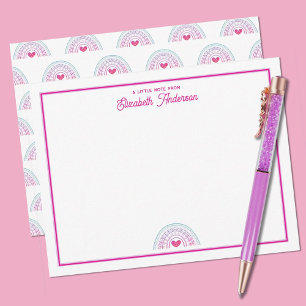 Cute Colorful Boho Rainbow Girls Stationery Card