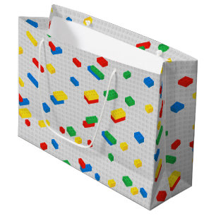 Cute Colorful Bricks Building Blocks Kids Pattern Large Gift Bag
