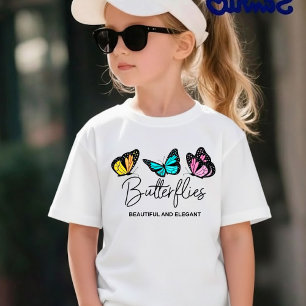 Cute Colorful Butterfly Birthday Girl Customizable Baby T-Shirt