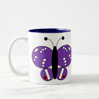Cute Colorful Butterfly Mug - Purple Emperor