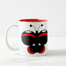 Cute Colorful Butterfly Mug - Red Admiral
