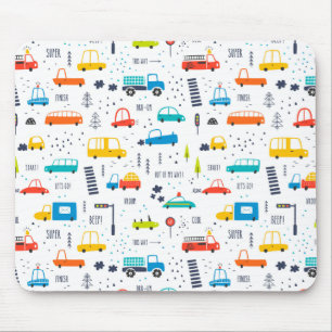 Cute Colorful Car Traffic Pattern Mouse Pad