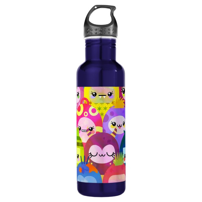 Cute Colorful Cartoon People Characters 710 Ml Water Bottle (Front)
