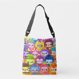 Cute Colorful Cartoon People Characters Crossbody Bag