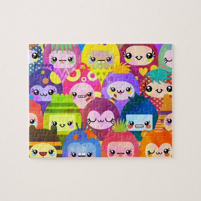 Cute Colorful Cartoon People Characters Jigsaw Puzzle (Horizontal)