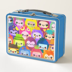 Cute Colorful Cartoon People Characters Metal Lunch Box