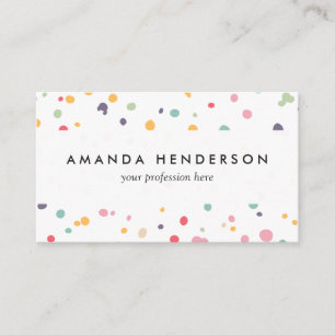 Cute Colorful Confetti Dots Pattern Business Card