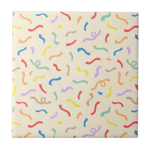 Cute Colorful Confetti Pattern Ceramic Tile
