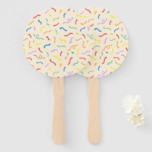 Cute Colorful Confetti Pattern Hand Fan