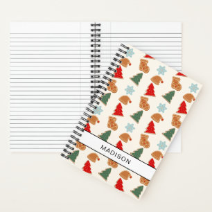Cute Colorful Cookie Pattern Christmas Kids Recipe Notebook