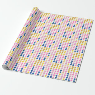 Cute Colorful Dots Scandinavian Pattern Yellow Wrapping Paper