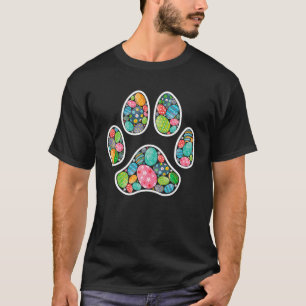 Cute Colorful Easter Eggs Dog Cat Paw Lover Happy T-Shirt