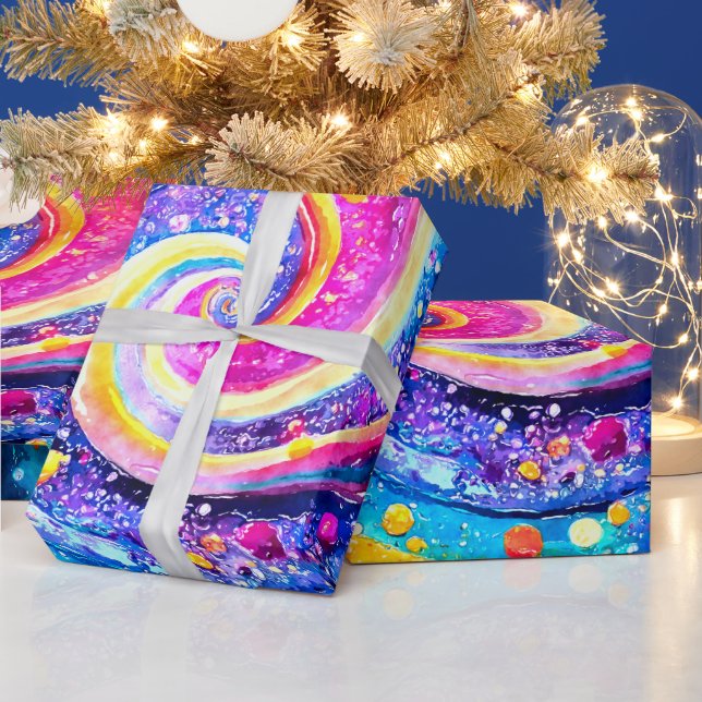 CUTE COLORFUL GALAXY  WRAPPING PAPER (Holidays)