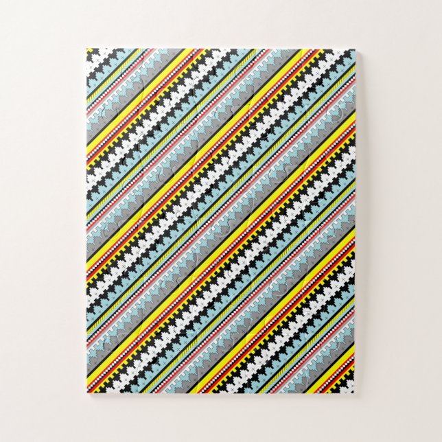 Cute colorful geometric stripes pattern Case-Mate  Jigsaw Puzzle (Vertical)