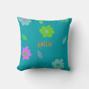 Cute Colorful Girls Retro Flower Cushion