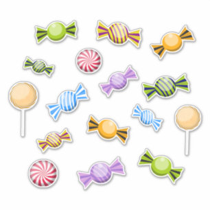 Cute Colorful Halloween Candy Set of 16 Sticker