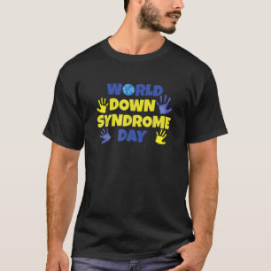 Cute Colorful Hand Print World Down Syndrome Aware T-Shirt
