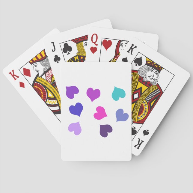 Cute colorful hearts playing cards (Back)